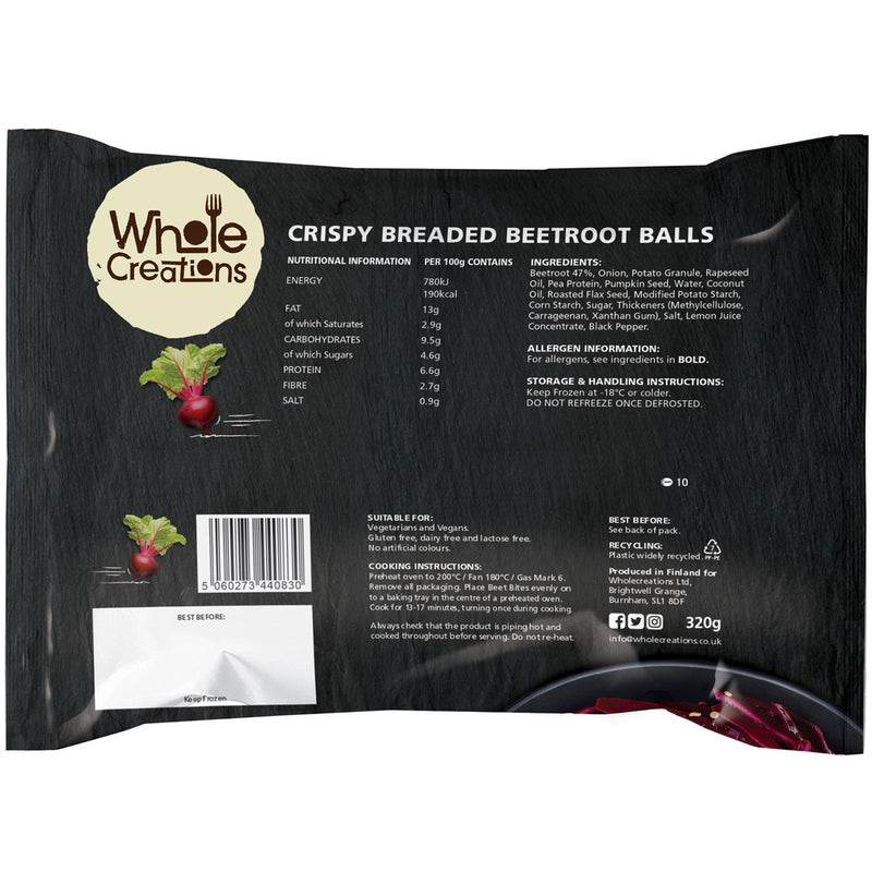 Buy Vegan Food Online | UK Delivery, Dairy Gluten Free Beetroot Ball Bites, Crispy Breaded, perfect as part of a meal or a tasty snack