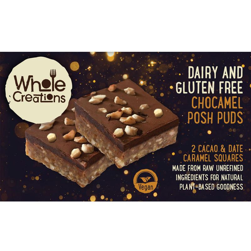 Buy Vegan Food Online | UK Delivery, Dairy Gluten Free posh pudding desserts chocolate & caramel, cacao, dates, made from raw unrefined ingredients, natural plant based goodness